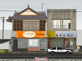 藤原豆腐店店鋪建筑設(shè)計SU模型分享