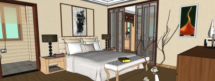 現(xiàn)代中式室內(nèi)裝飾設(shè)計SU模型下載