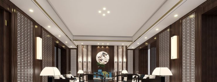 中式會(huì)客廳SU模型分享enscape可渲染