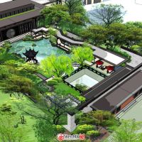 建發(fā)璽院中式示范區(qū)售樓處SU模型