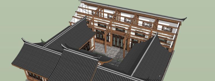 川東民居之四水歸堂（四合院）穿斗結(jié)構(gòu)。絕對原創(chuàng)