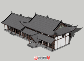 原創(chuàng)精細川東民居穿斗結構模型（可做商業(yè)）奉送，請各...