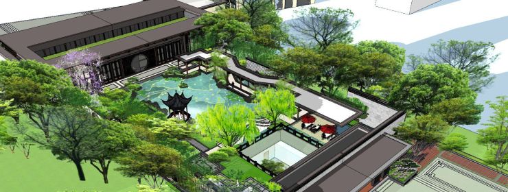 建發(fā)璽院中式示范區(qū)售樓處SU模型
