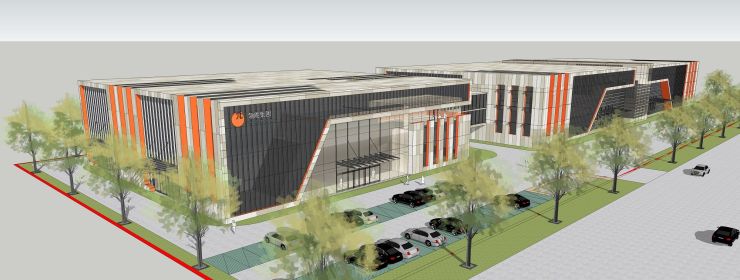 鄭州現(xiàn)代工廠建筑設(shè)計SU模型下載