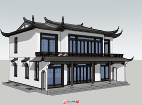 SU中式自建房模型-4