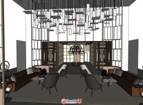 現(xiàn)代售樓部室內(nèi)設(shè)計(jì)SU模型下載-4