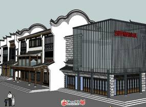 洛帶博客小鎮(zhèn)徽派風(fēng)火墻商業(yè)建筑設(shè)計SU模型分享-6