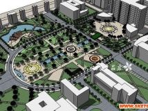 某大學廣場規(guī)劃景觀設計畢業(yè)設計素材模型-4