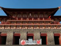唐大明宮丹鳳門復原圖，自建模型。-7