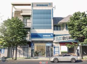 進出口銀行外觀，越南東南亞風店鋪街道商業(yè)建筑-9