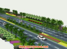 道路綠化  sketchup直出  未ps-3