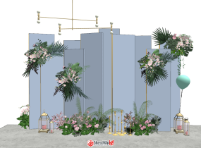婚禮裝飾背景模型-4