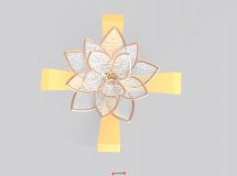 抽象的荷花雕塑帶導(dǎo)視標(biāo)牌 原創(chuàng)咯  求寶石-3