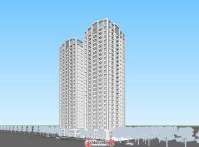 Enscape 渲圖~~小試牛刀，26層建筑外立面（24F住宅+2F）-4