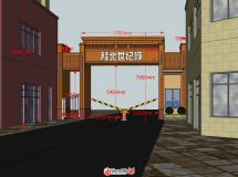 自己做的一個(gè)小區(qū)主入口大門，拋磚引玉-1