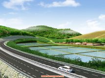 SketchUp建模VR max渲染，山體高速公路及渲染表現(xiàn)。-6
