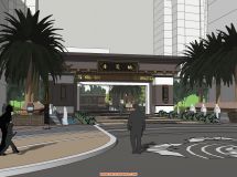 中式 小區(qū) 大門 入口 景觀-2