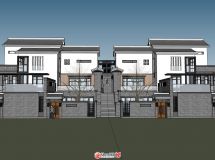 個(gè)現(xiàn)代中式的別墅模型-1