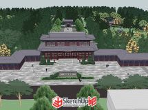 中式景觀模型-1
