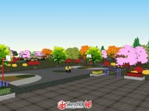 公園景觀su模型-4