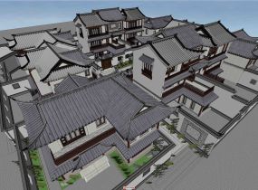 古建筑獨棟別墅SU模型+官方攝影+效果圖+漫游動畫-7