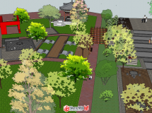 自建的學校英語角國學樂園小景觀-3