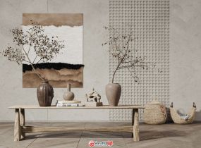 侘寂風(fēng) 室內(nèi)擺件裝飾物 花瓶掛畫(huà)等等-2