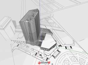商業(yè)辦公寫字樓建筑及結(jié)構(gòu)設(shè)計(jì)模型-8