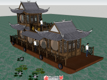 自己建的 古代船舫、木船 烏篷船。-1