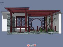 中式屋頂木架-1