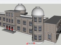 某大學(xué)老天文學(xué)院改造 SU建筑模型+室內(nèi)設(shè)計-7