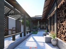 一棟中式小院加景觀-4