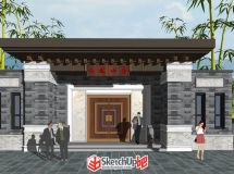 中式會所入口（su導圖）-4