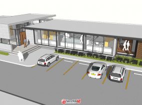 一個汽車辦公建筑和室內(nèi)辦公區(qū)布置-8
