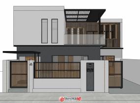 現(xiàn)代風格的別墅建筑模型-6