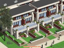 一組聯排別墅設計~（原創(chuàng)，精細建模）-11