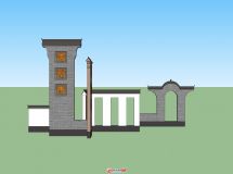 根據(jù)圖片建的模型   古園林小品   有前 右 左視圖圖片 請(qǐng)...-3