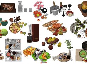 20套超級精細(xì)的食物裝飾擺件  帶有材質(zhì)貼圖-11