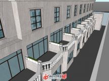 歐式酒店建筑帶屋頂花園-8