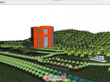 北京植物園規(guī)劃項(xiàng)目整體原創(chuàng)sketchup模型,建筑師的景觀私...-1