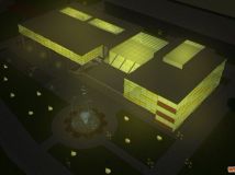 大三做的一個(gè)圖書信息中心夜景模型。。-4
