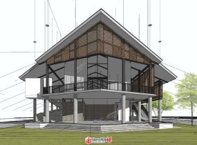 現(xiàn)代生態(tài)風(fēng)格木構(gòu)會(huì)議中心建筑-5