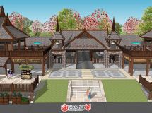 東南亞旅游商業(yè)一條街 模型-6
