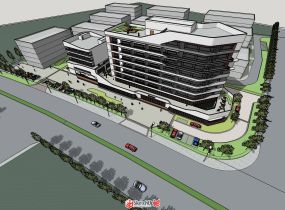 現(xiàn)代極具流線感的辦公樓、酒店-4