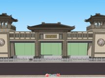 中式仿古水閘-3