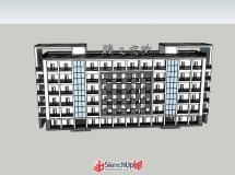 新中式宿舍樓模型-3
