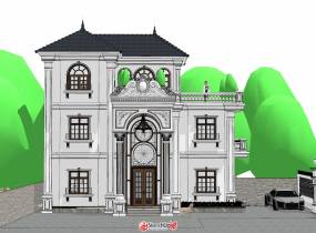 歐式別墅建筑SketchUp模型分享-9