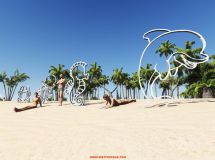 雕塑 海邊 景觀 小品 海洋生物 su lumion 模型-3