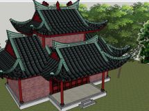 用su做的古建重檐歇山八角亭-7