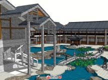 新中式古典建筑SU模型-6
